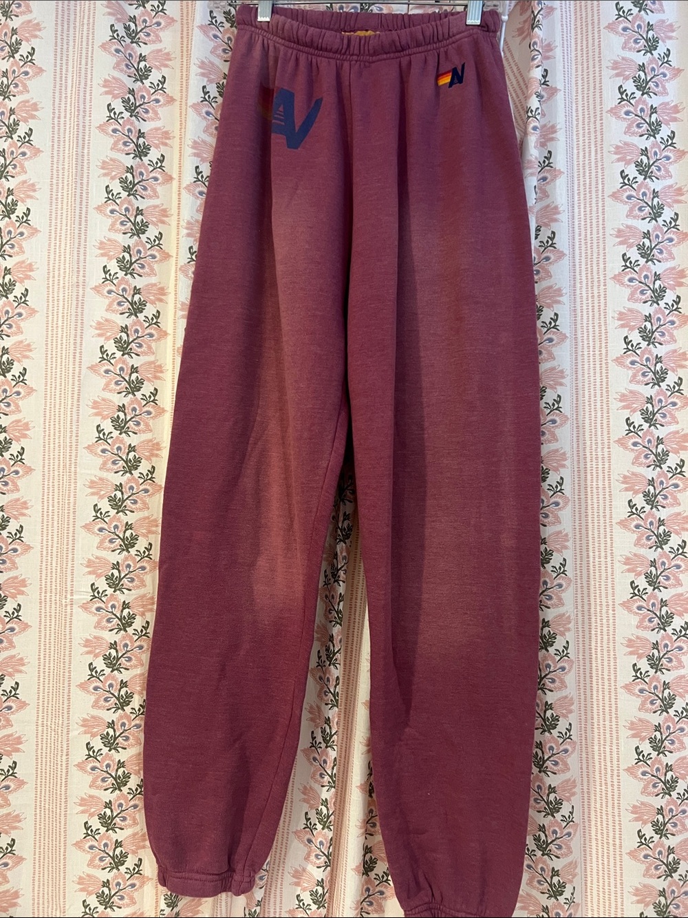 Aviator Nation Faded Berry Vintage Logo Sweatpants - Medium